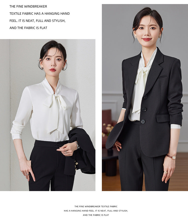 Women's Elegant Blazer Suit Set – Long Sleeve Business Casual | Autumn 2024 Collection