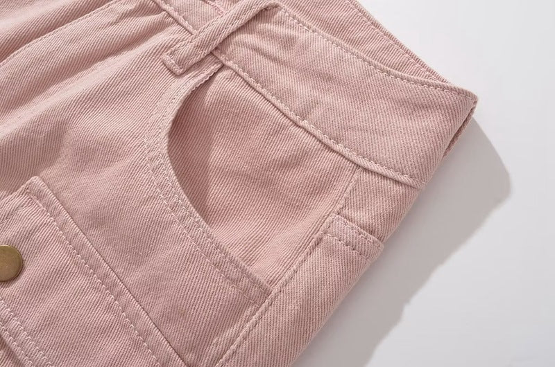 Women's High Waist Denim Mini Skirt – A-Line Pocket Skirt | Retro Hot Girl Style
