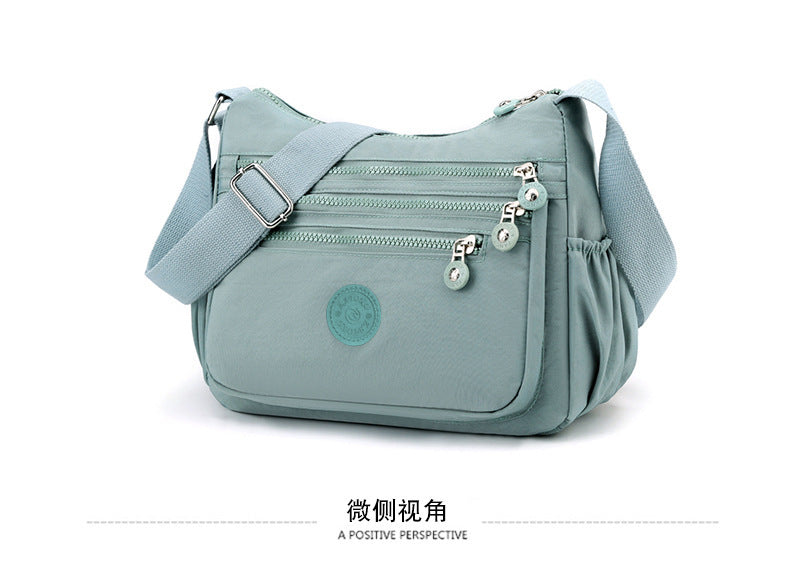 Nylon Multi-Layer Shoulder Bag – Lightweight Crossbody with Large Capacity