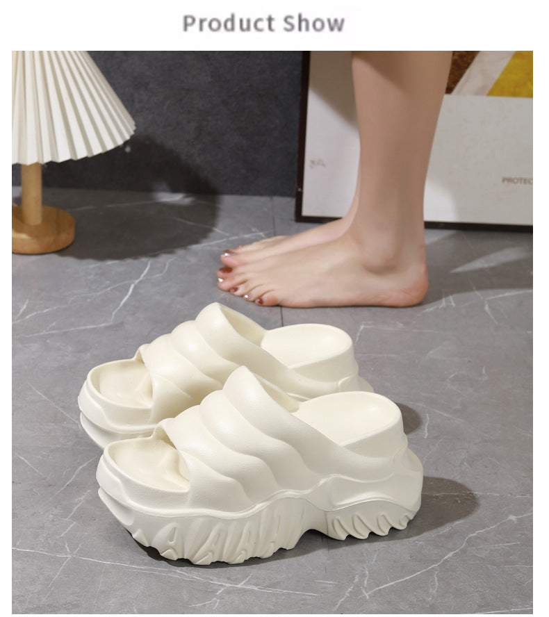 Thick Sole Wedge Slippers | Height-Boosting EVA Platform Slides | Korean Style | 3 Colors