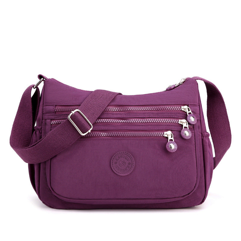 Nylon Multi-Layer Shoulder Bag – Lightweight Crossbody with Large Capacity