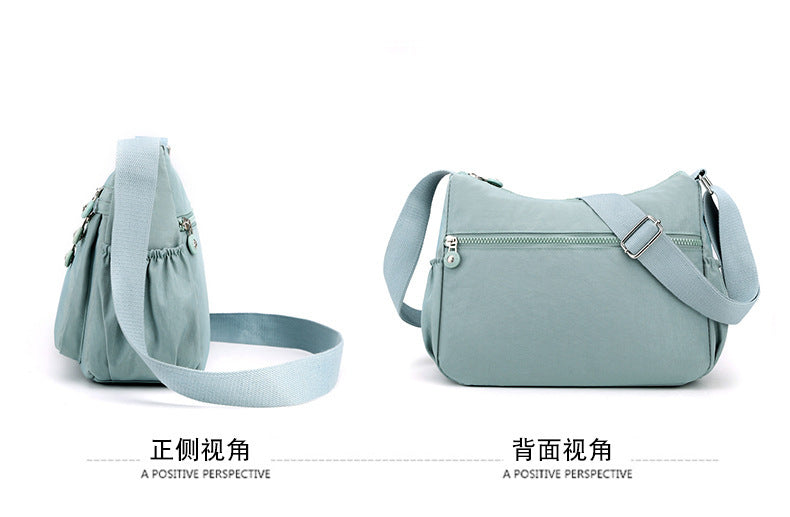 Nylon Multi-Layer Shoulder Bag – Lightweight Crossbody with Large Capacity