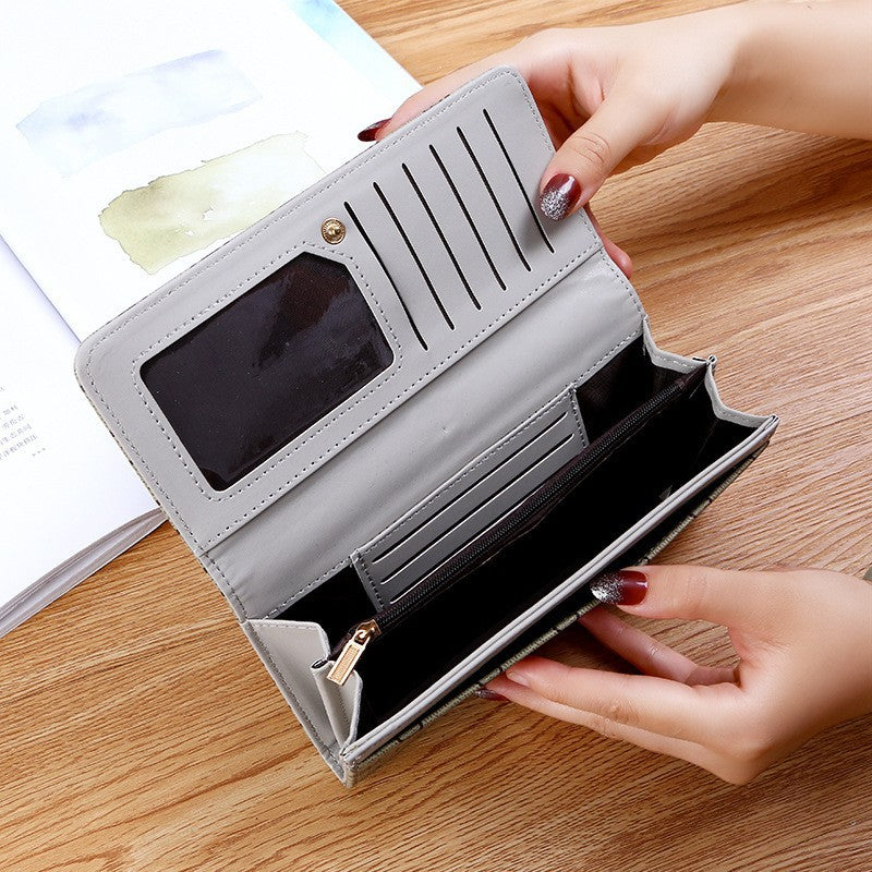 Women's Long Wallet – Foldable Multi-Functional Clutch with Card Holder
