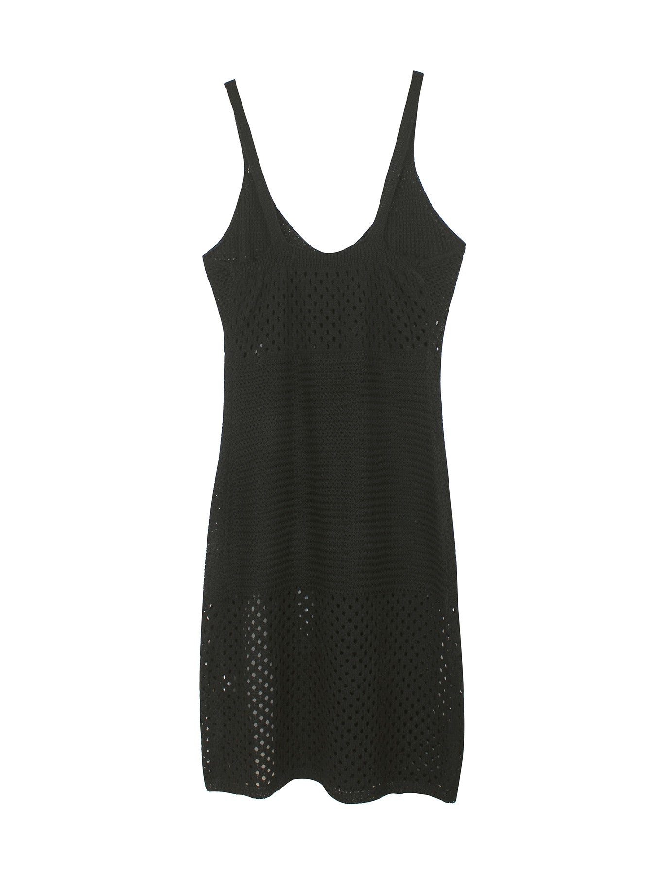 Women's Hollow-Out Knit Maxi Dress | V-Neck Sleeveless Slit Summer Dress