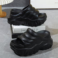 Thick Sole Wedge Slippers | Height-Boosting EVA Platform Slides | Korean Style | 3 Colors