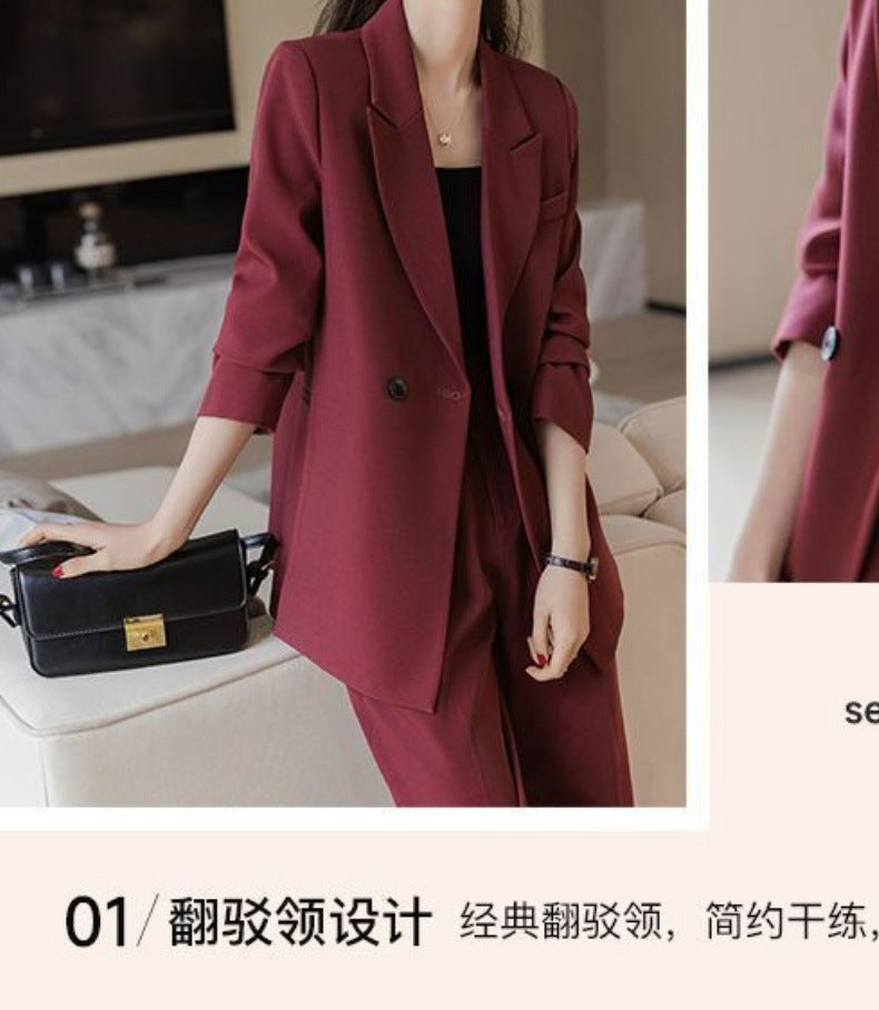 Women's Elegant 3-Piece Suit Set – Blazer, Top & Trousers | Business Casual