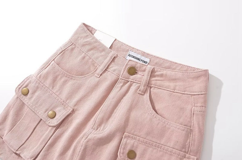 Women's High Waist Denim Mini Skirt – A-Line Pocket Skirt | Retro Hot Girl Style