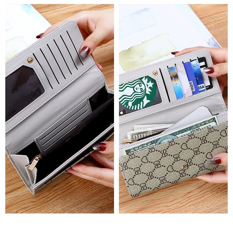 Women's Long Wallet – Foldable Multi-Functional Clutch with Card Holder