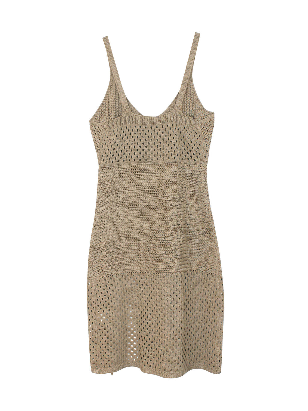Women's Hollow-Out Knit Maxi Dress | V-Neck Sleeveless Slit Summer Dress