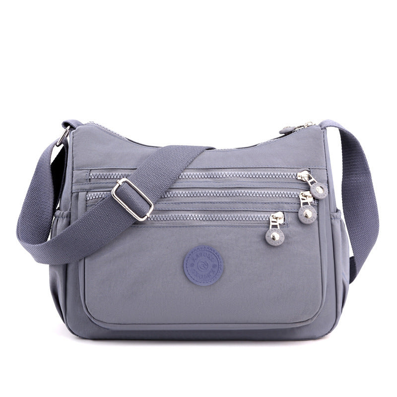 Nylon Multi-Layer Shoulder Bag – Lightweight Crossbody with Large Capacity