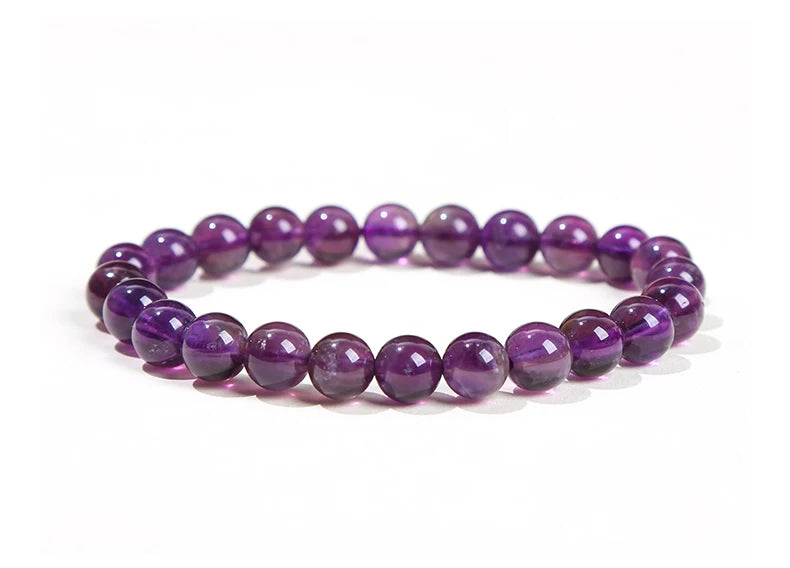 Natural Gemstone Bead Bracelet — Amethyst, Tiger Eye, Crystal, Agate & More | Reiki Healing Jewelry
