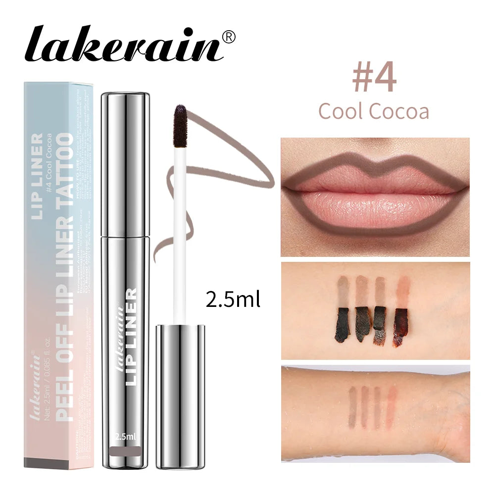 Peel-Off Lip Liner & Tint | Waterproof Long-Lasting Matte | 10 Shades