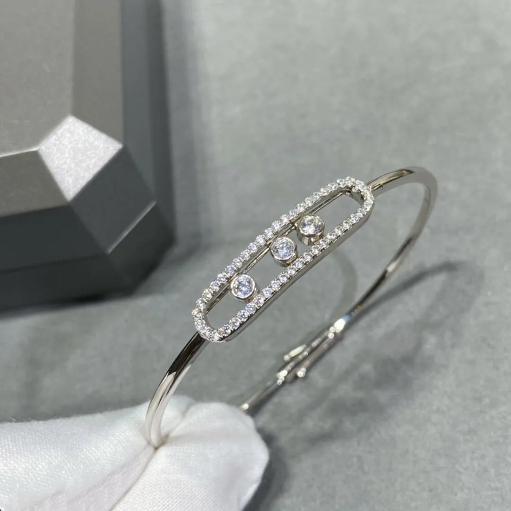 Sterling Silver Luxury Zircon Lucky Bead Bracelet – Timeless Anniversary Gift for Women