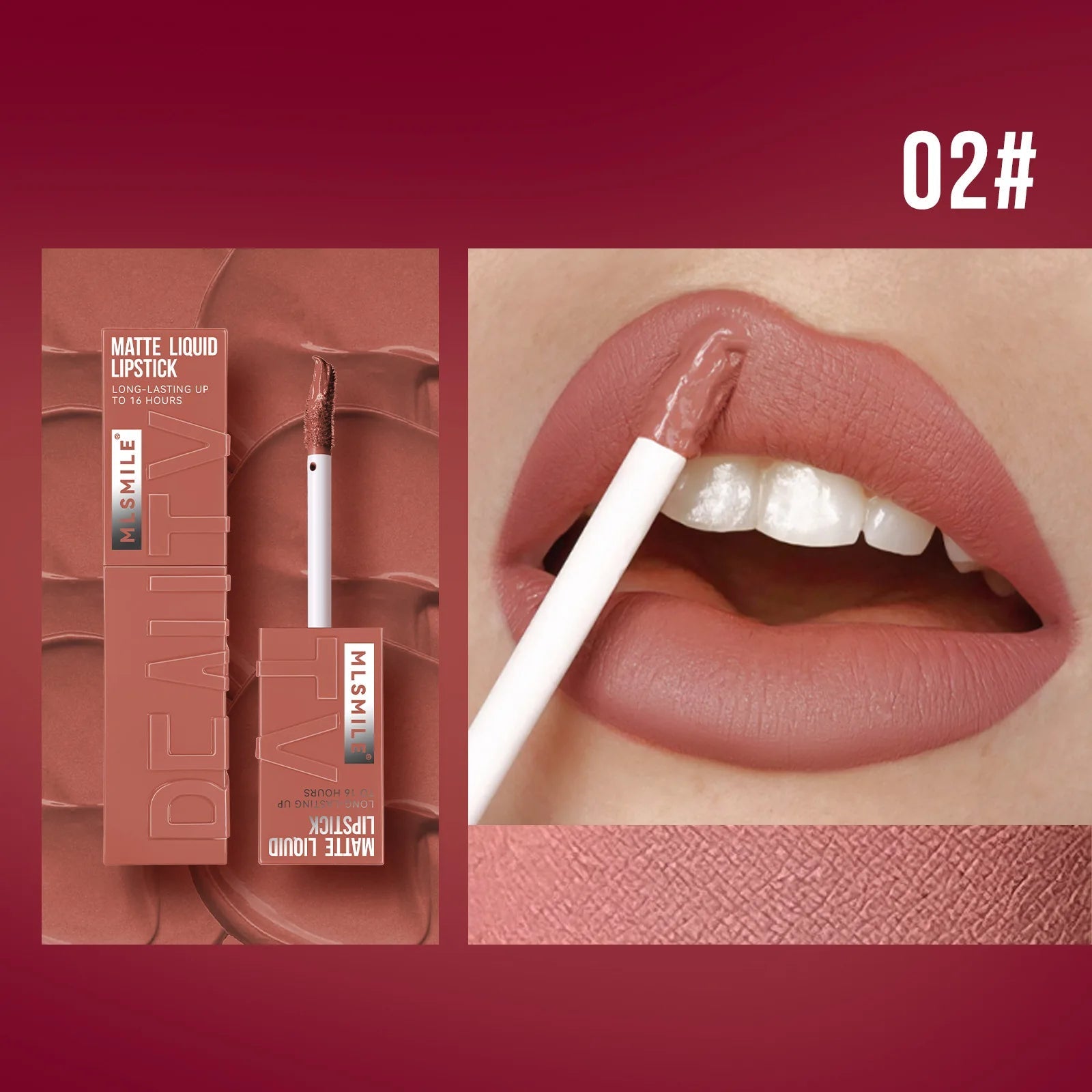 MLSMILE 6 Color Non-stick cup Velvet Satin Gloss Lip glaze Mist Liquid matte lipstick Waterproof long-lasting color liquid Nanasbeautyholic