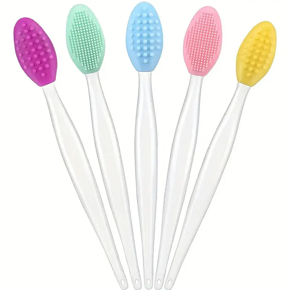 5pc Silicone Pore Brush,Exfoliate Your Large & Visible Pores With This Facial Brush,Double-Sided Black Head Cleaning Tool Nanasbeautyholic