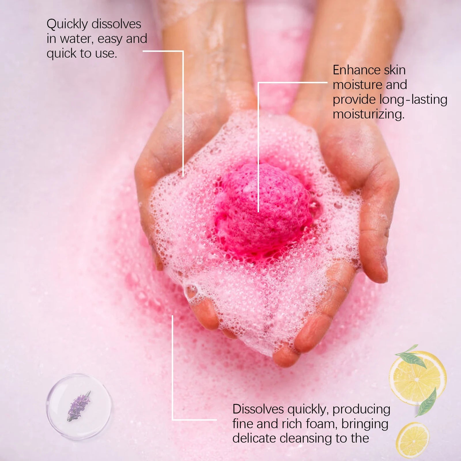 Lavender Bubble Bath Balls Long Lasting Fragrance Improve Exfoliating Foot Odor Cleanse Relax Stress Moisturizing Salt Bath Ball Nanasbeautyholic