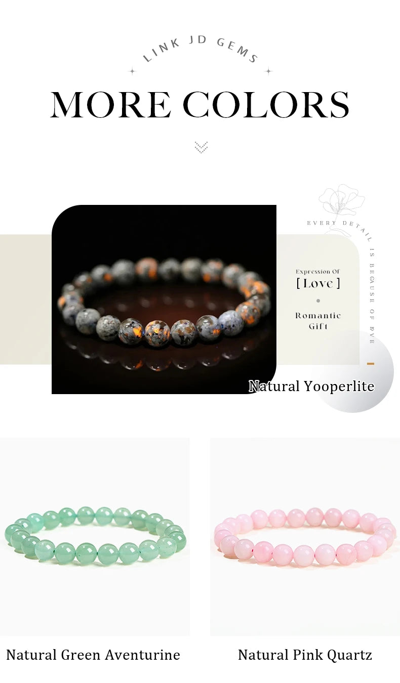 Natural Gemstone Bead Bracelet — Amethyst, Tiger Eye, Crystal, Agate & More | Reiki Healing Jewelry