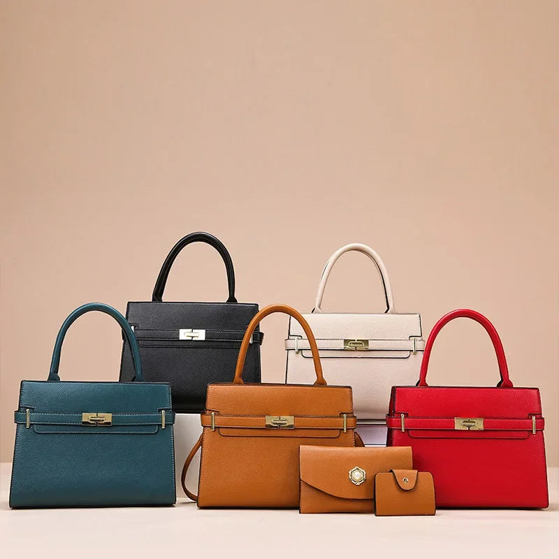 Luxury Women's Handbag Set – Sequined PU Leather Shoulder Bag, Crossbody & Coin Purse