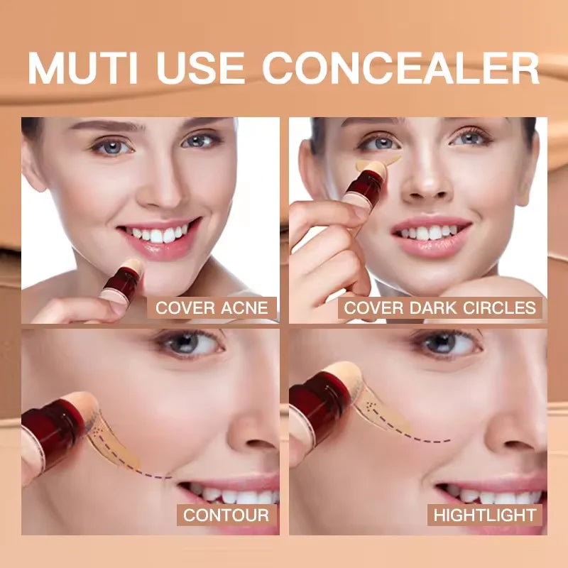 USHAS Sponge Tip Concealer – Full Coverage for Dark Circles, Freckles & Acne | 12 Shades
