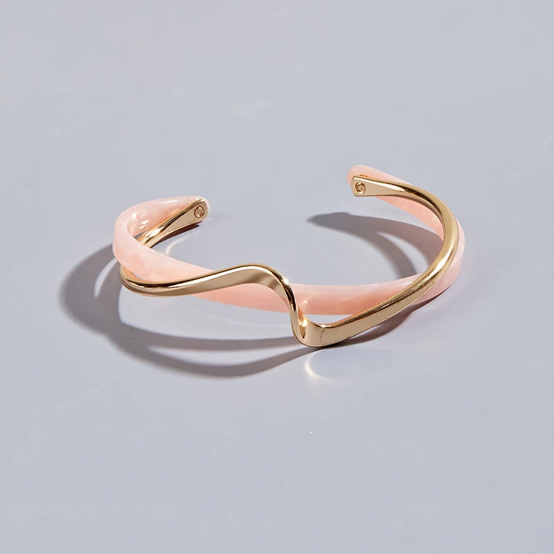 Geometric C-Shape Opening Bangle Bracelet for Women – Trendy Metal Cuff Jewelry Gift
