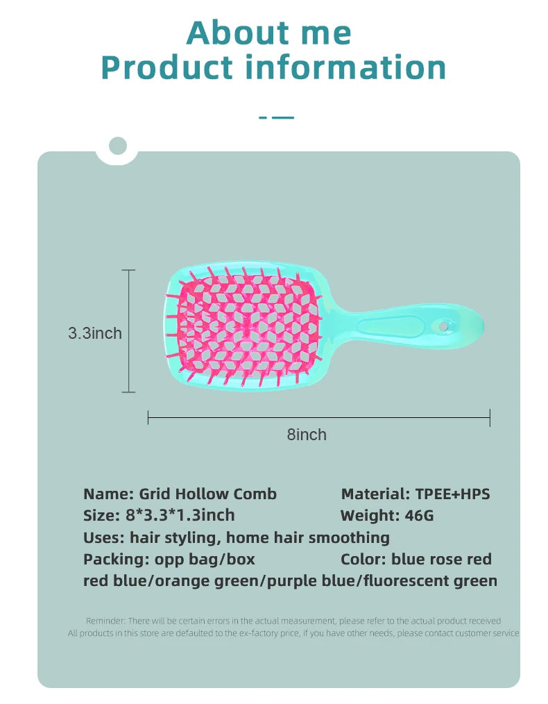 2pcs Professional Comb Detangling Hair Brush Scalp Massage Anti-static