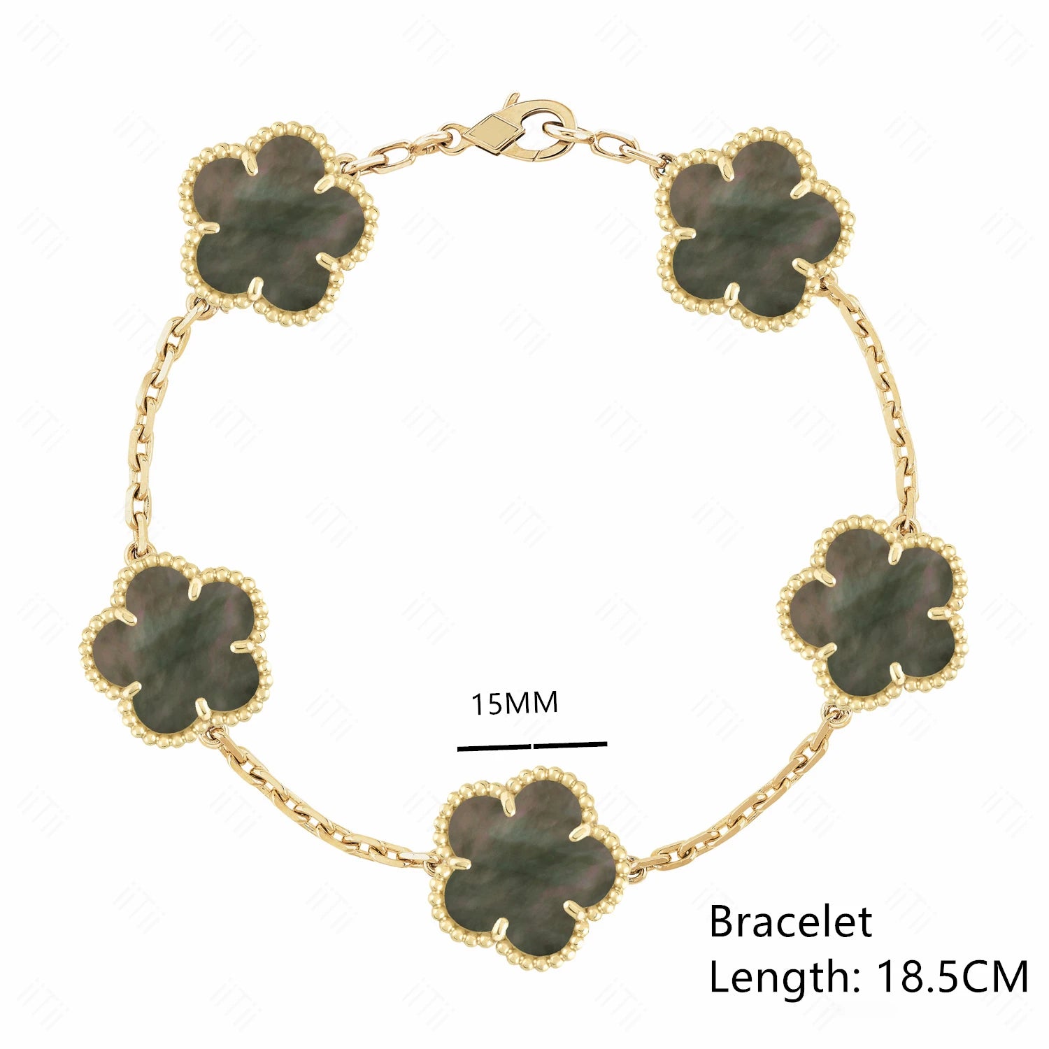 Lucky Clover Natural Mother of Pearl Bracelet & Necklace – Gold & Silver