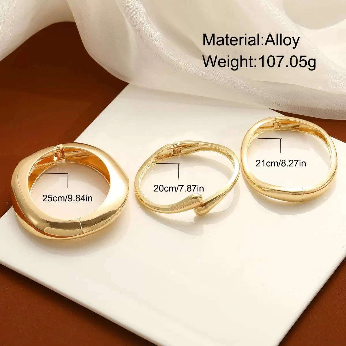 Teardrop Cuff Bangle Bracelet for Women – Adjustable Gold & Silver Open Bracelet