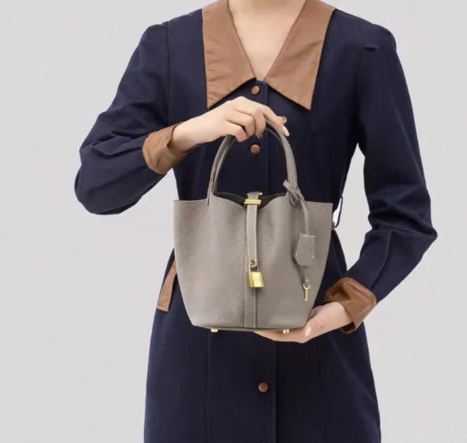 Faux Leather Bucket Bag – Chic & Versatile Women's Handbag