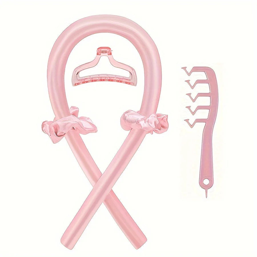 5pcs Styling Set 4-in-1 Heatless Curling Set Hair Stick Headbands Clips Wide Toothed Hair Comb for DIY Styling Nanasbeautyholic