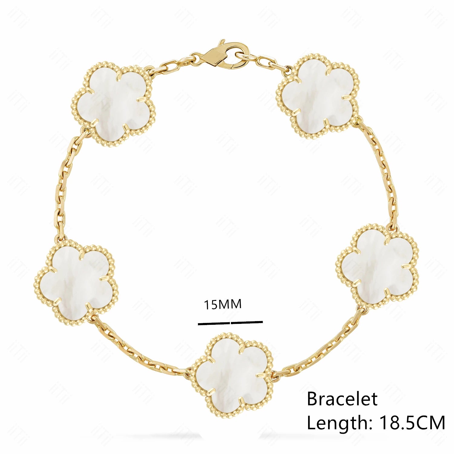 Lucky Clover Natural Mother of Pearl Bracelet & Necklace – Gold & Silver