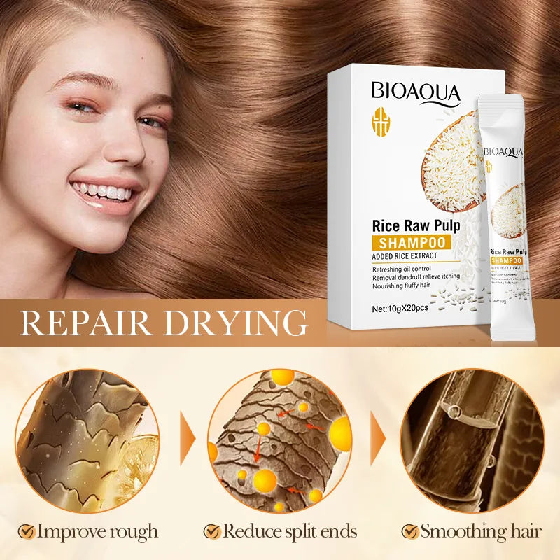 BIOAQUA Rice Milk Hair Mask 5 Seconds Soft Natural Repair Magical Prevent Dryness Split Damage Beauty Frizz Hair Care Nanasbeautyholic