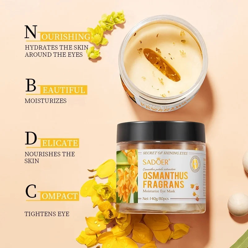 80 Osmanthus Eye Masks, Containing Osmanthus Extract, Hydrate and Moisturize, Nourish the Eyes, and Improve the Skin Around the Eyes Suitable for Daily Eye Care, a Gift for Mom on Mother's Day Nanasbeautyholic