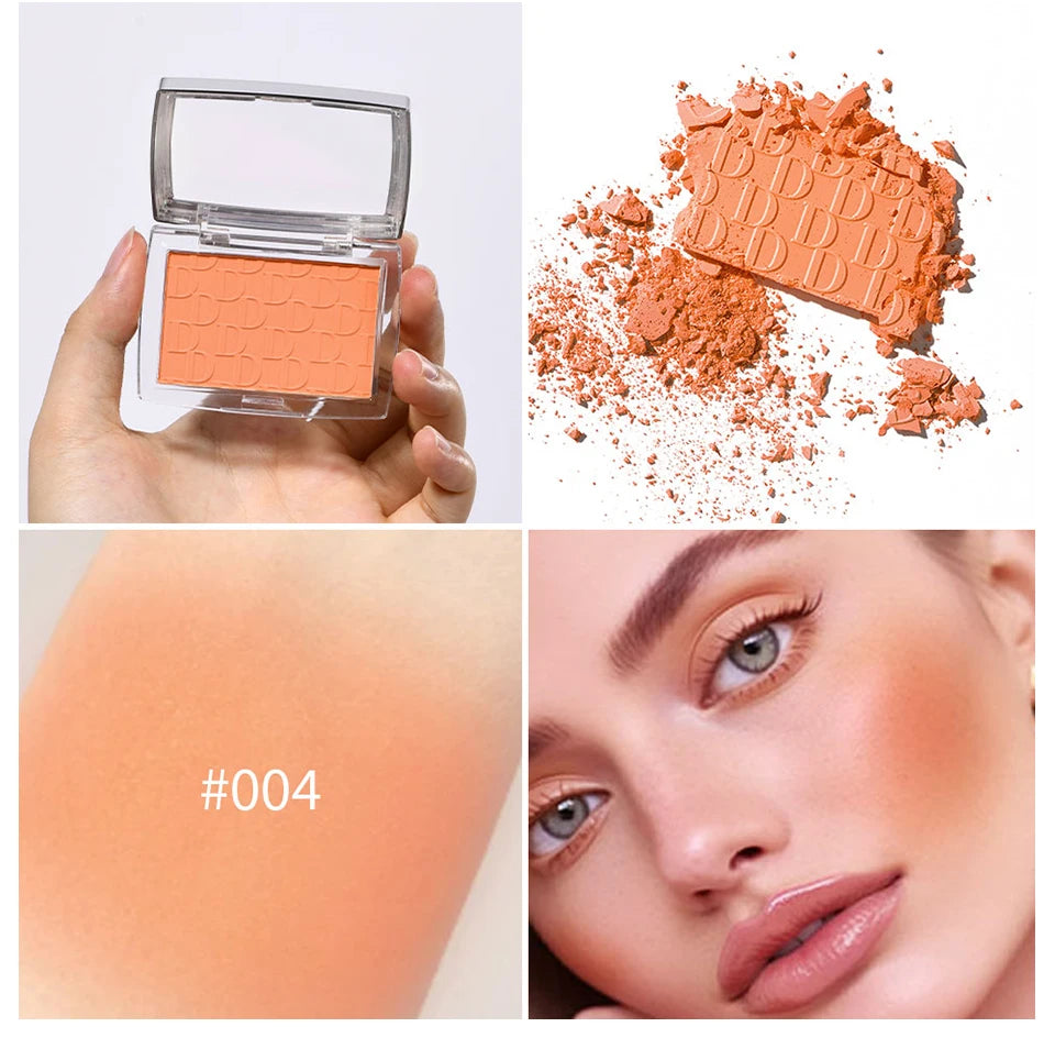 Embossed Matte Blush Palette – High-Pigment Cheek Powder for a Natural Rosy Glow