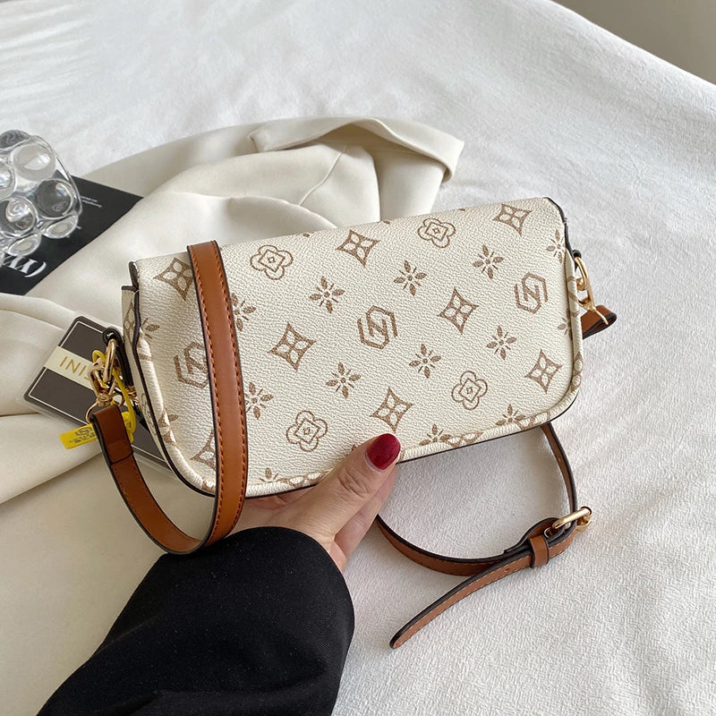 Retro printed small square bag