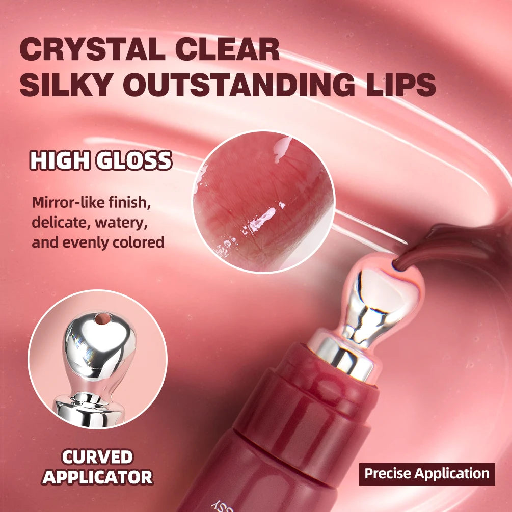 QIBEST Mirror Pearl Lipgloss Long Lasting Moisturizing Lipstick Shine Glitter Lip Glaze Non Stick Cup Jelly Pout Lip Tint Makeup Nanasbeautyholic