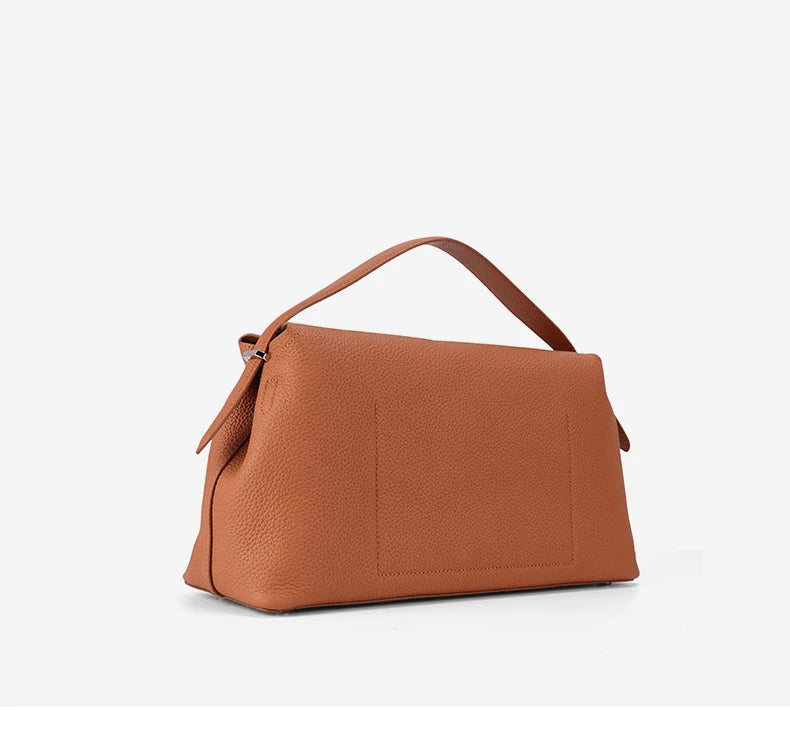 Genuine Cowhide Leather Shoulder Bag – Large Capacity Luxury Handbag for Women