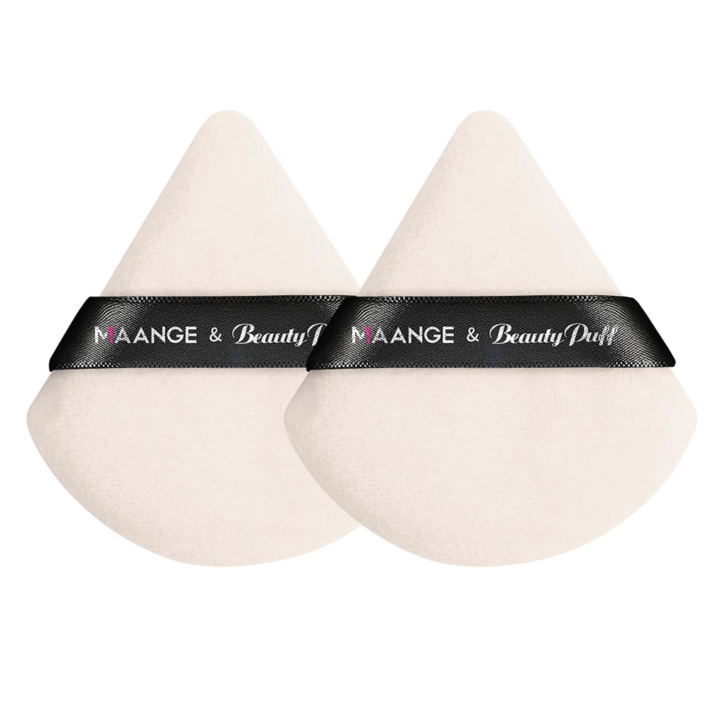 Maange 3Pcs Makeup Brushes + 2Pcs Triangle Powder Puff Set Concealer