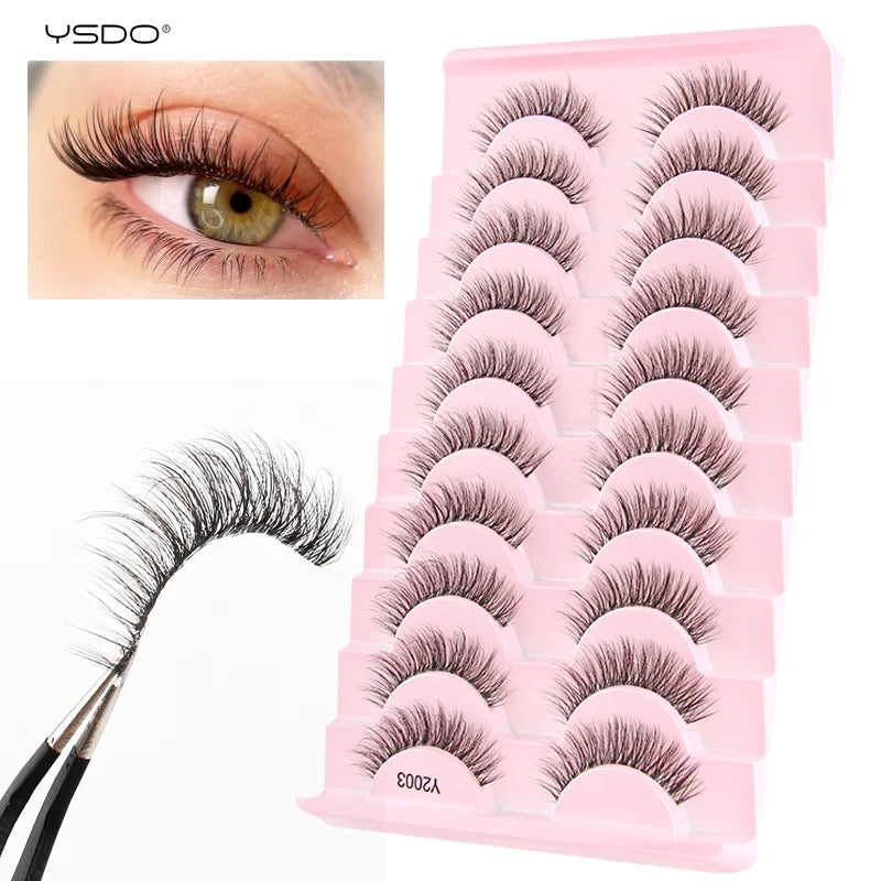 YSDO Natural Full False Eyelashes 3d Lashes  Cat Eye Fake Eyelashes Extension Faux Cils Makeup Tools