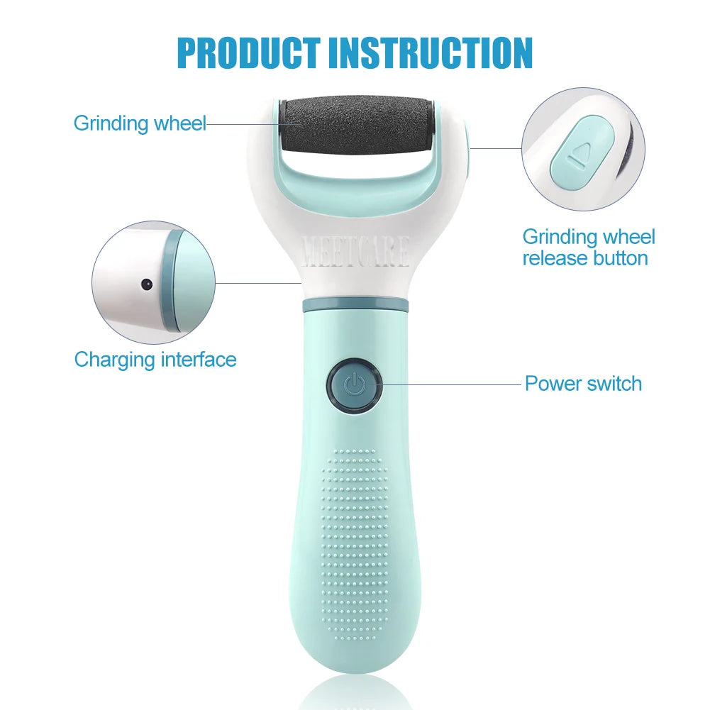 Auto Wireless Electric Foot Grinder Removal Dead Skin Calluses Cracks Hard Skin Pedicure Care Tool Waterproof Foot Cleaner ﻿ Nanasbeautyholic