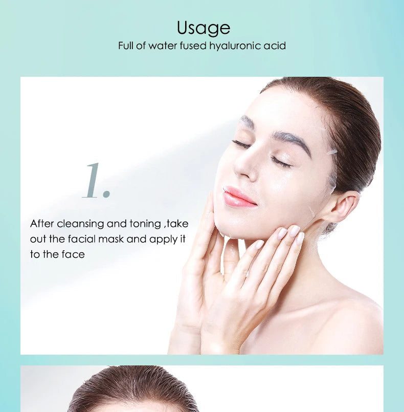 20pcs Hyaluronic Acid Collagen Face Mask skincare Moisturizing Firming Hydrating Facial Masks Sheet Mask Korean Skin Care Nanasbeautyholic