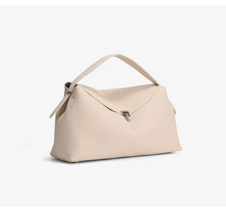 Genuine Cowhide Leather Shoulder Bag – Large Capacity Luxury Handbag for Women