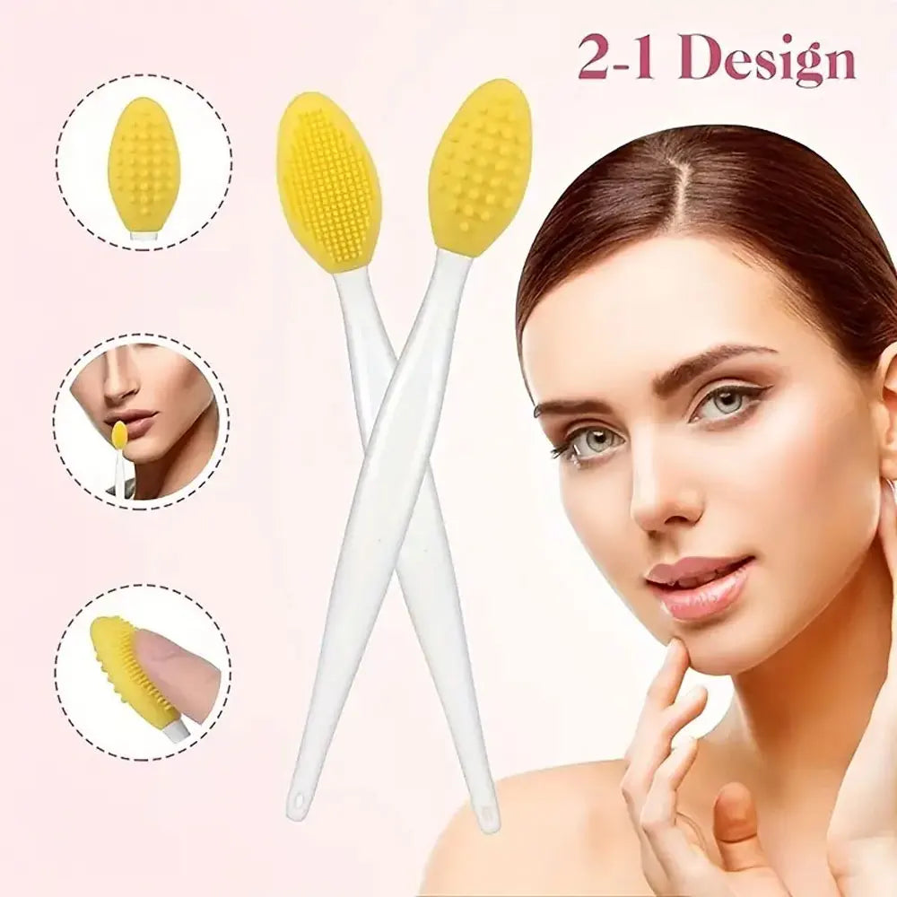 5pc Silicone Pore Brush,Exfoliate Your Large & Visible Pores With This Facial Brush,Double-Sided Black Head Cleaning Tool Nanasbeautyholic