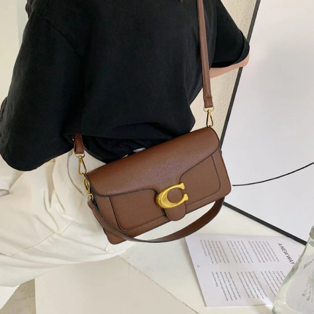 PU Leather Crossbody Satchel Bag | Dual-Strap Shoulder Bag for Women