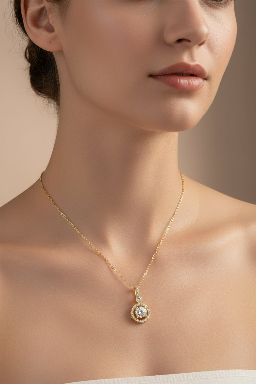 1ct Moissanite Pendant Necklace Sterling Silver — Outshines Diamonds, Captures Every Heart