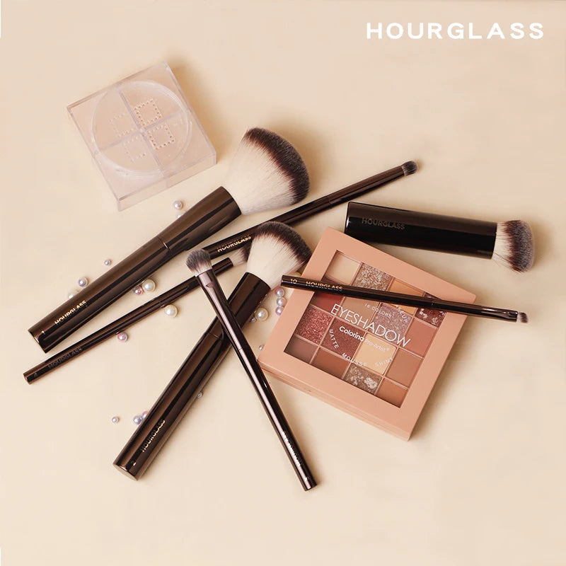 Hourglass Makeup Brush Set & Kit Include Powder Foundation Concealer Lip Blusher Bronzer Eyeshadow Eyeliner Highlight Brush Nanasbeautyholic