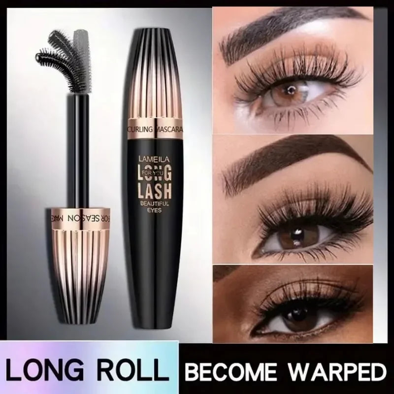 Waterproof 4D Mascara Thick Long Smudge-proof Plump Encrypted Long-lasting Curling Large Eye Makeup Makeup Tools Nanasbeautyholic