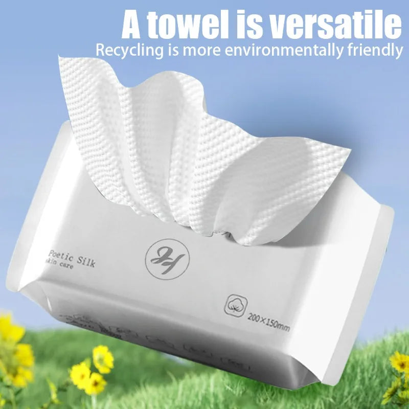 Disposable Cotton Face Towels – Soft Cleansing & Drying Wipes for Skincare, Travel & Bathroom