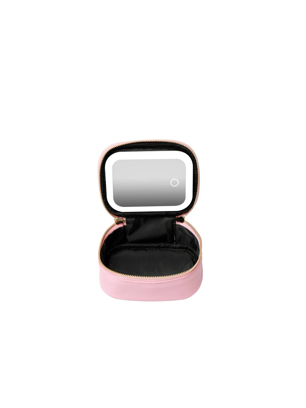 Rechargeable Travel Makeup Bag With LED Mirror, Compact Touch Screen Tabletop Cosmetic Mirror, 3 Colors Light Nanasbeautyholic