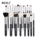 BEILI Black Makeup Brush Sets Professional Natural Goat Fiber Hair Brush Foundation Kakubi Contour Eyeshadow Beauty Tool brochas Nanasbeautyholic