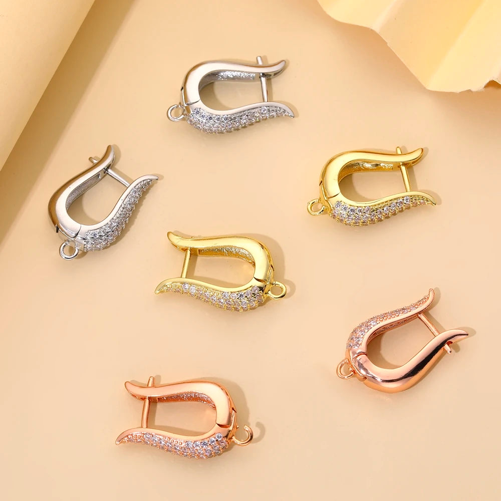 18K Gold Plated Zircon Earring Hooks for DIY Jewelry Making – Leverback Ear Wire Findings